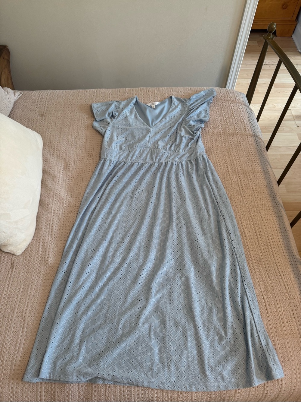 Market & Spruce Light Blue Eyelet Dress